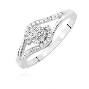 Stříbrný prsten se zirkony bílý Z1408A 11542