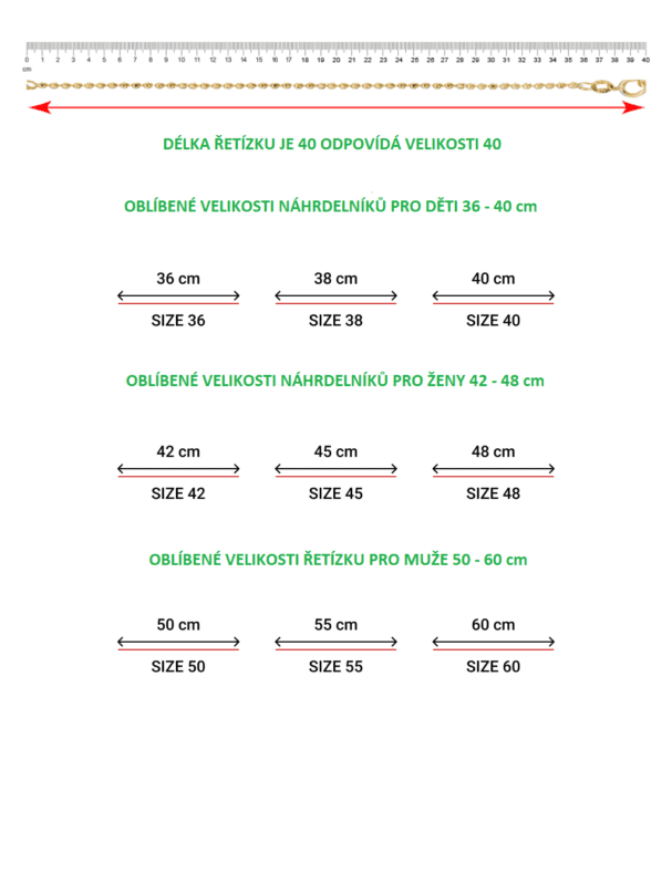 Návod k měření velikosti náhrdelníků
